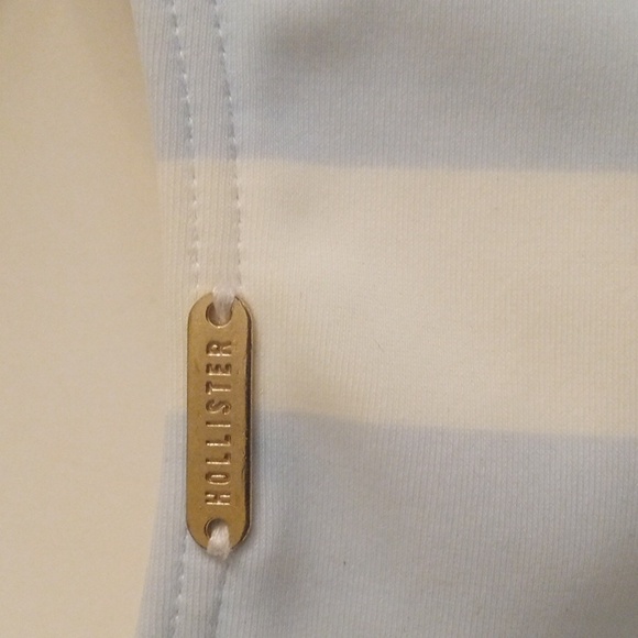 Hollister Swim One Piece Swimsuit Women Sz S White Blue Tie Front Cut Out - Picture 6 of 10